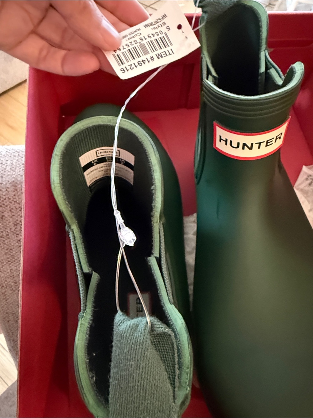 Hunter  Matte Forest Green Chelsea Rain Boot - Picture 2 of 5